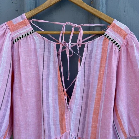 Lem Lem x H&M linen Pink Boho Dress, size M - Picture 6 of 11